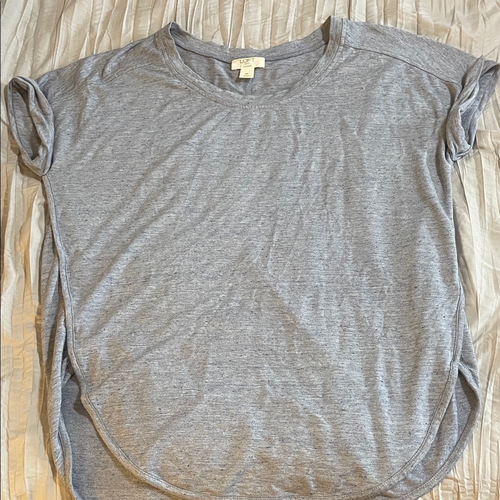 LOFT Light Gray Short Sleeve Tee